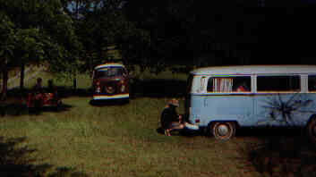 My two VW vans, and my 68 harley golf cart (with my brother and my friend jesse)